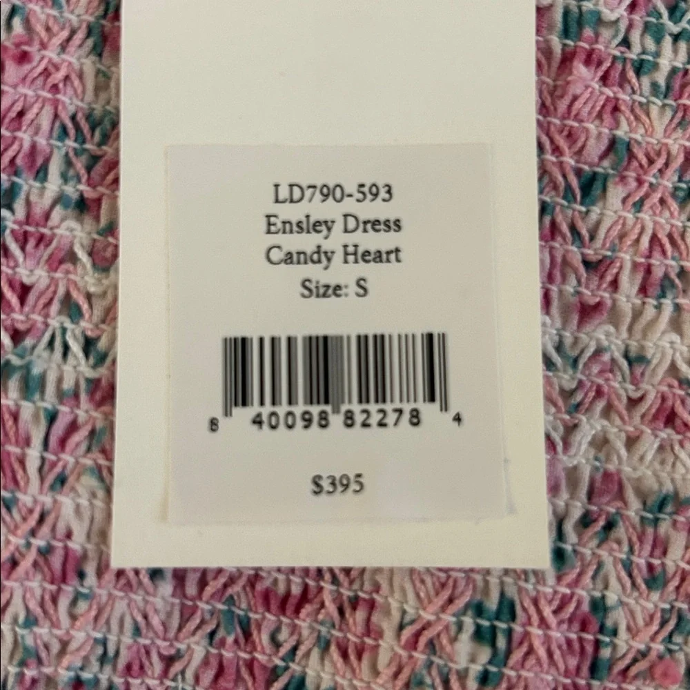 LoveShackFancy Ensley Mini Dress Candy Heart Smocked Puff Sleeve S
